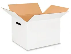 Caisse americaine q-connect ultra-resistante avec poigneesdouble cannelure 7mm 450x280x375mm coloris blanc