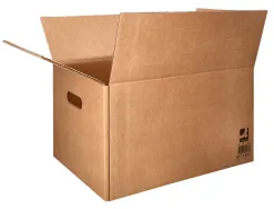 Caisse americaine q-connect avec poignees carton recycle cannelure 5mm 400x290x22mm coloris kraft