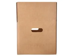 Caisse americaine q-connect avec poignees carton recycle cannelure 5mm 400x290x22mm coloris kraft
