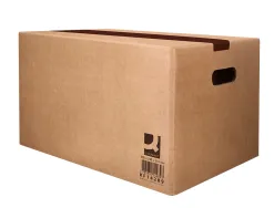 Caisse americaine q-connect ultra-resistante avec poignees double cannelure 7mm 500x340x310mm coloris kraft