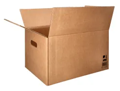 Caisse americaine q-connect ultra-resistante avec poignees double cannelure 7mm 500x340x310mm coloris kraft