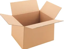 Caisse américaine kraft 400x300x270mm simple cannelure livrée à plat écru