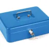 Caisse monnaie q-connect structure acier 0.8mm épaisseur plateau amovible espace billets 250x180x90mm coloris bleu