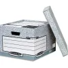 Caisse standard bankers box l40,4 x h29,2 x p33,5 cm montage automatique carton recyclé gris blanc
