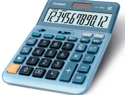 Calculatrice casio bureau 4 operations calcul taxe pourcentage correction rapide boitier couleur bleu