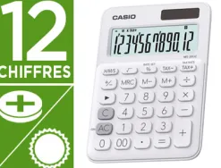 Calculatrice casio bureau ms-20uc grand écran 12 chiffres clacul taxes correction rapide mémoire indépendante blanc