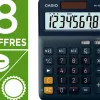 Calculatrice casio bureau ms8e gran ecran 8 chiffres euro convertisseur memoire solaire/pile couleur bleu