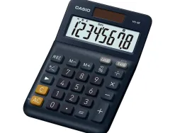 Calculatrice casio bureau ms8e gran ecran 8 chiffres euro convertisseur memoire solaire/pile couleur bleu