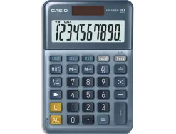 Calculatrice casio bureau ms100em gran ecran 10 chiffres euro convertisseur memoire solaire/pile couleur