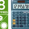 Calculatrice casio bureau ms80e gran ecran 8 chiffres euro convertisseur memoire solaire/pile couleur bleu