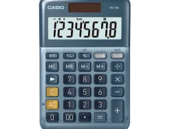 Calculatrice casio bureau ms80e gran ecran 8 chiffres euro convertisseur memoire solaire/pile couleur bleu