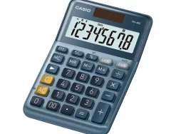 Calculatrice casio bureau ms80e gran ecran 8 chiffres euro convertisseur memoire solaire/pile couleur bleu