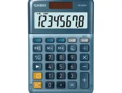 Calculatrice casio bureau 4 operations calcul taxe pourcentage correction rapide boitier couleur bleu