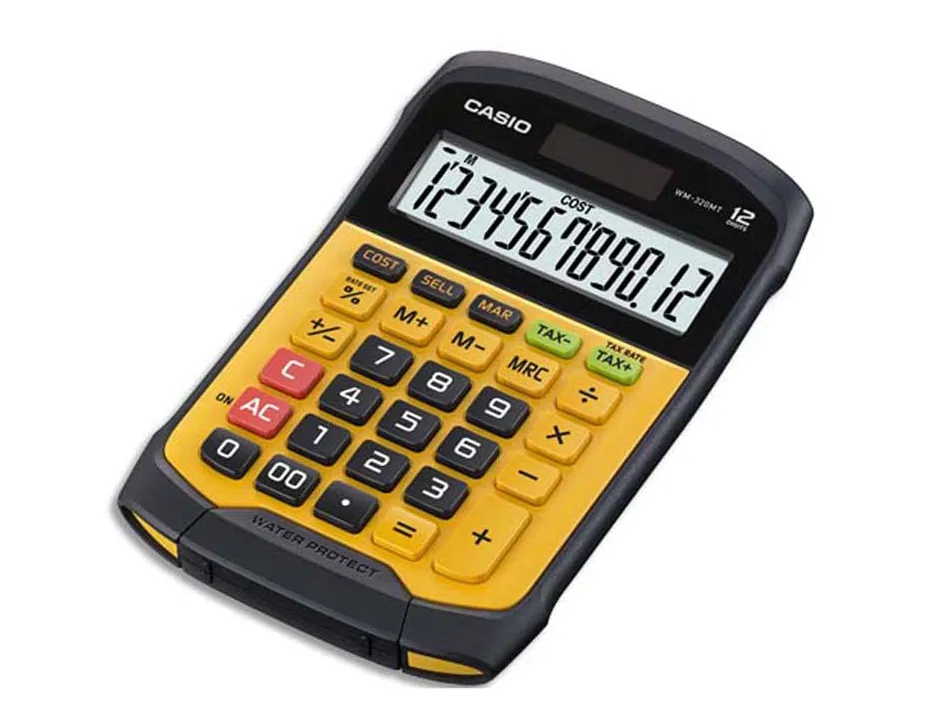 Calculatrice casio bureau wm-320mt grand ecran lcd 12 chiffres clavier detachable coloris noir