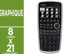 Calculatrice casio graphique fx-cg20 21 chiffres écran géant lcd 8 lignes connexion pc/graphique 188.5x89.5x20.6mm 230g