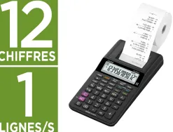 Calculatrice casio imprimante hr-150rce avec adaptateur 12 chiffres vitesse impression 2 lignes/seconde coloris noir