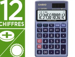 Calculatrice casio poche sl 320ter+ écran géant étui convertisseur monnaie mémoire solaire/pile 70x118.5x8mm 55g