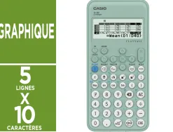 Calculatrice casio scientifique fx 92 collège écran géant 5 lignes statistiques tableau valeurs 166x77x14mm 100g