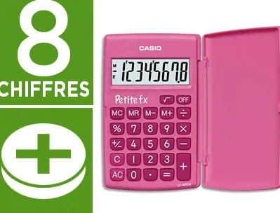 Calculatrice casio scientifique petite fx 4 opérations grand écran spécial enfants mémoire pile 120x75x10.7mm 70g rose
