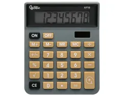 Calculatrice de bureau liderpapel xf18 8 chiffres solaire et piles 127x105x24 mm coloris gris