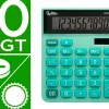 Calculatrice de bureau liderpapel xf24 10 chiffres solaire et piles 127x105x24 mm coloris vert