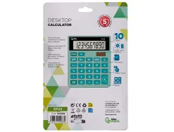 Calculatrice de bureau liderpapel xf24 10 chiffres solaire et piles 127x105x24 mm coloris vert