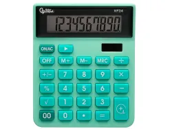 Calculatrice de bureau liderpapel xf24 10 chiffres solaire et piles 127x105x24 mm coloris vert