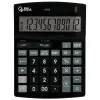 Calculatrice de bureau liderpapel xf29 12 chiffres taxes solaire et piles coloris noir 190x140x30 mm