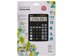 Calculatrice de bureau liderpapel xf29 12 chiffres taxes solaire et piles coloris noir 190x140x30 mm