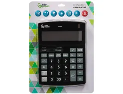 Calculatrice de bureau liderpapel xf29 12 chiffres taxes solaire et piles coloris noir 190x140x30 mm