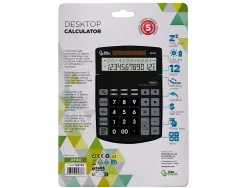 Calculatrice de bureau liderpapel xf40 12 chiffres double ligne solaire et piles 175x120x30mm coloris noir