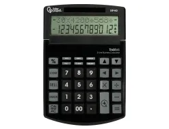 Calculatrice de bureau liderpapel xf40 12 chiffres double ligne solaire et piles 175x120x30mm coloris noir