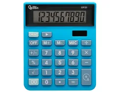 Calculatrice de bureau liderpapel xf21 10 chiffres solaire et piles 127x105x24 mm coloris bleu