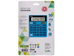 Calculatrice de bureau liderpapel xf21 10 chiffres solaire et piles 127x105x24 mm coloris bleu