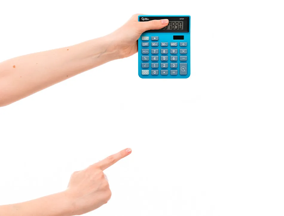 Calculatrice de bureau liderpapel xf21 10 chiffres solaire et piles 127x105x24 mm coloris bleu