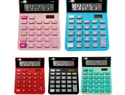 Calculatrice de bureau liderpapel xf20 10 chiffres solaire et piles 127x105x24 mm presentoir de 10u