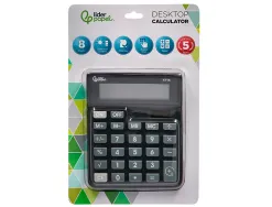 Calculatrice de bureau liderpapel xf16 8 chiffres solaire et piles 127x105x24 mm coloris noir
