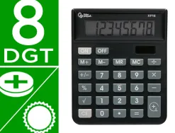 Calculatrice de bureau liderpapel xf16 8 chiffres solaire et piles 127x105x24 mm coloris noir