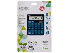 Calculatrice de bureau liderpapel xf17 8 chiffres solaire et piles 127x105x24 mm coloris bleu
