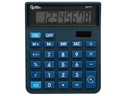 Calculatrice de bureau liderpapel xf17 8 chiffres solaire et piles 127x105x24 mm coloris bleu