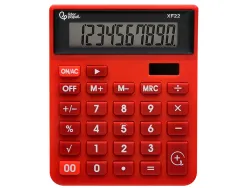 Calculatrice de bureau liderpapel xf22 10 chiffres solaire et piles 127x105x24 mm coloris rouge