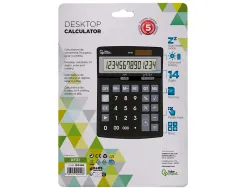 Calculatrice de bureau liderpapel xf31 14 chiffres solaire et piles coloris noir 170x122x35 mm