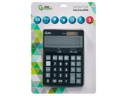 Calculatrice de bureau liderpapel xf31 14 chiffres solaire et piles coloris noir 170x122x35 mm