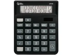Calculatrice de bureau liderpapel xf26 12 chiffres solaire et piles 127x105x24 mm coloris noir