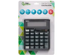 Calculatrice de bureau liderpapel xf26 12 chiffres solaire et piles 127x105x24 mm coloris noir