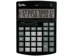 Calculatrice de bureau liderpapel xf27 12 chiffres taxes solaire et piles coloris noir 155x115x25 mm