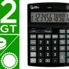 Calculatrice de bureau liderpapel xf30 12 chiffres correct auto-replay solaire et piles coloris noir