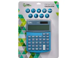 Calculatrice de bureau liderpapel xf28 12 chiffres double ligne couts ventes marge taxes solaire et piles