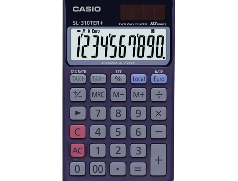 Calculatrice de poche casio 10 chiffres 310ter cscalsl310terb