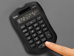 Calculatrice de poche liderpapel xf43 8 chiffres solaire et piles 94x59,5x10,5mm coloris noir